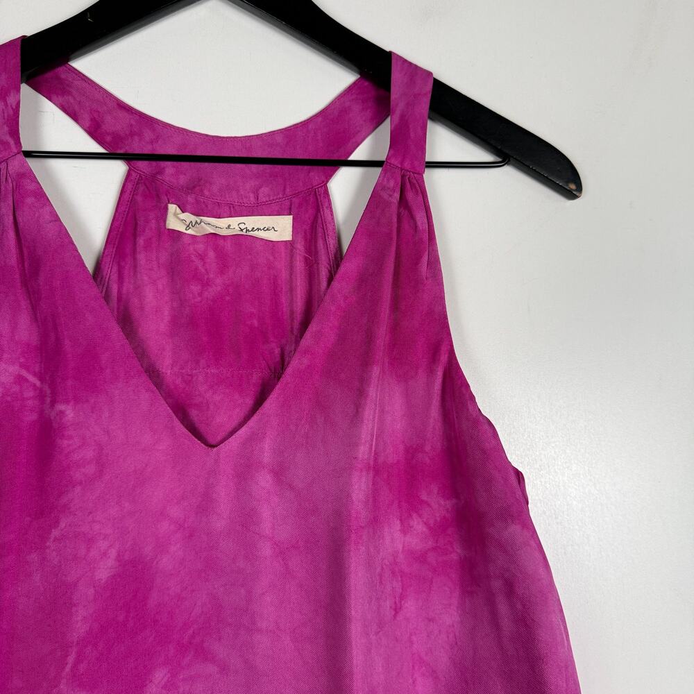 Graham & Spencer 100% Silk Tank Top Pink Tie Dye - S - Picture 2 of 8